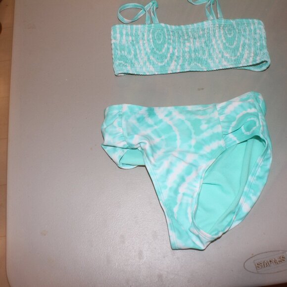 Blue & White 2 Pcs Justice Bikini Swimsuit Size 8 - Picture 2 of 13
